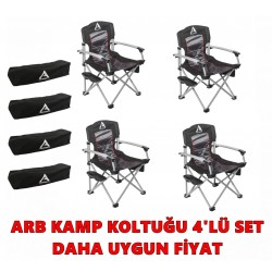 ARB Kamp Sandalyesi 4'lü Paket Set - Siyah